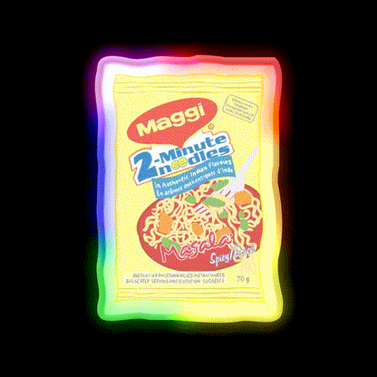 Maggi Noodles Snack Food Led Neon Sign Rgb Color - LED neon sign close-up detail