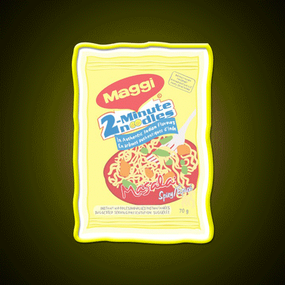 Maggi Noodles Snack Food Led Neon Sign Rgb Color - Custom LED neon sign front view