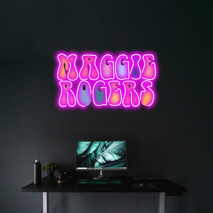 Maggie Rogers Vibes Artwork Led Neon - LED neon sign close-up detail
