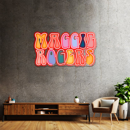 Maggie Rogers Vibes Artwork Led Neon - Custom LED neon sign front view