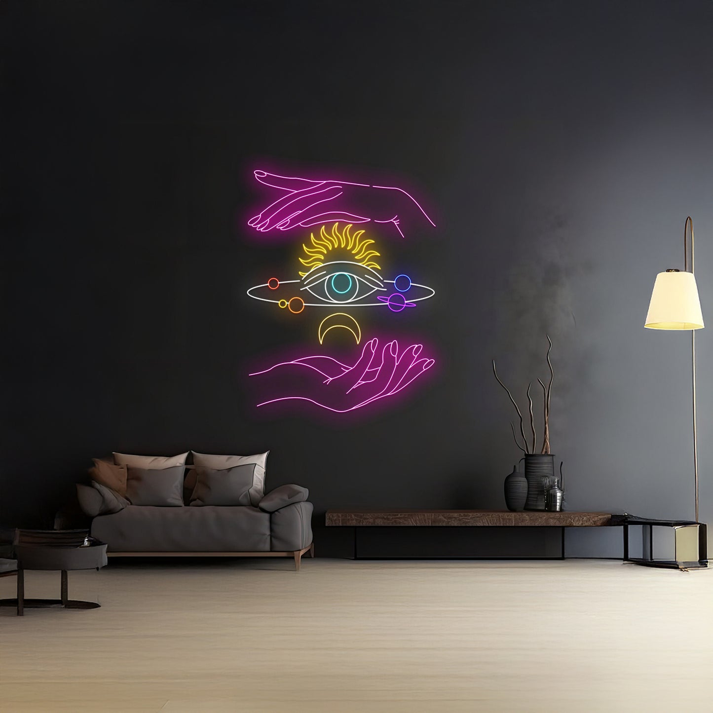 Magic Hands Eye Neon Sign