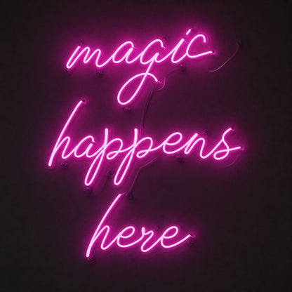 Magic Happens Here LED Neon Sign Man Cave Neon Sign main product image