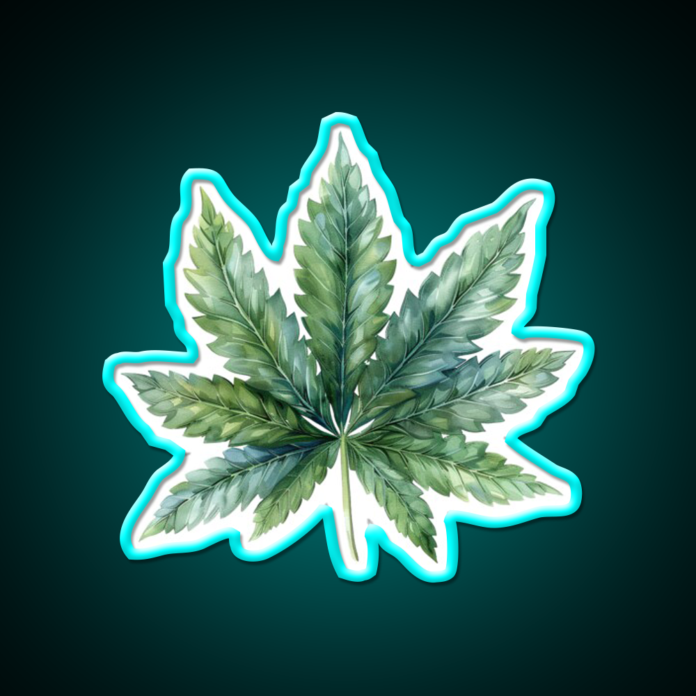 Magic Leaf Hemp Inspired Green Leaf Led Neon Sign Rgb Color