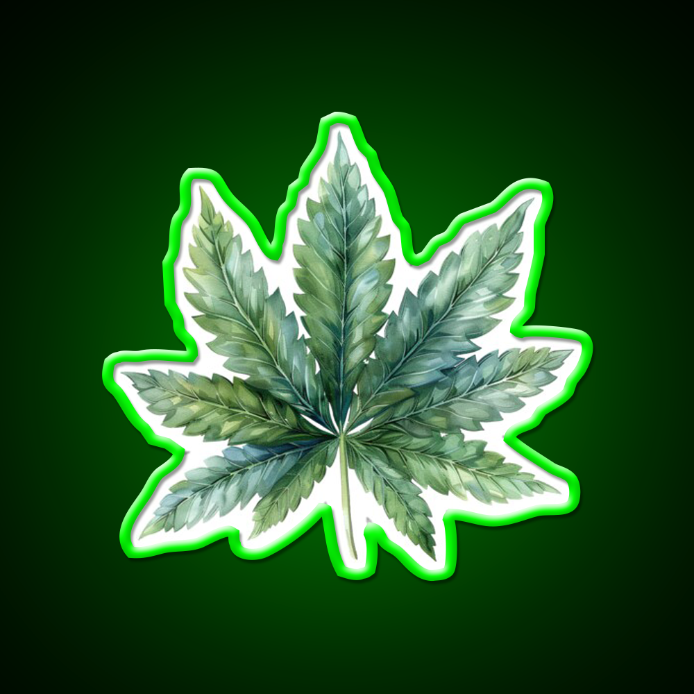 Magic Leaf Hemp Inspired Green Leaf Led Neon Sign Rgb Color - LED neon sign view 8
