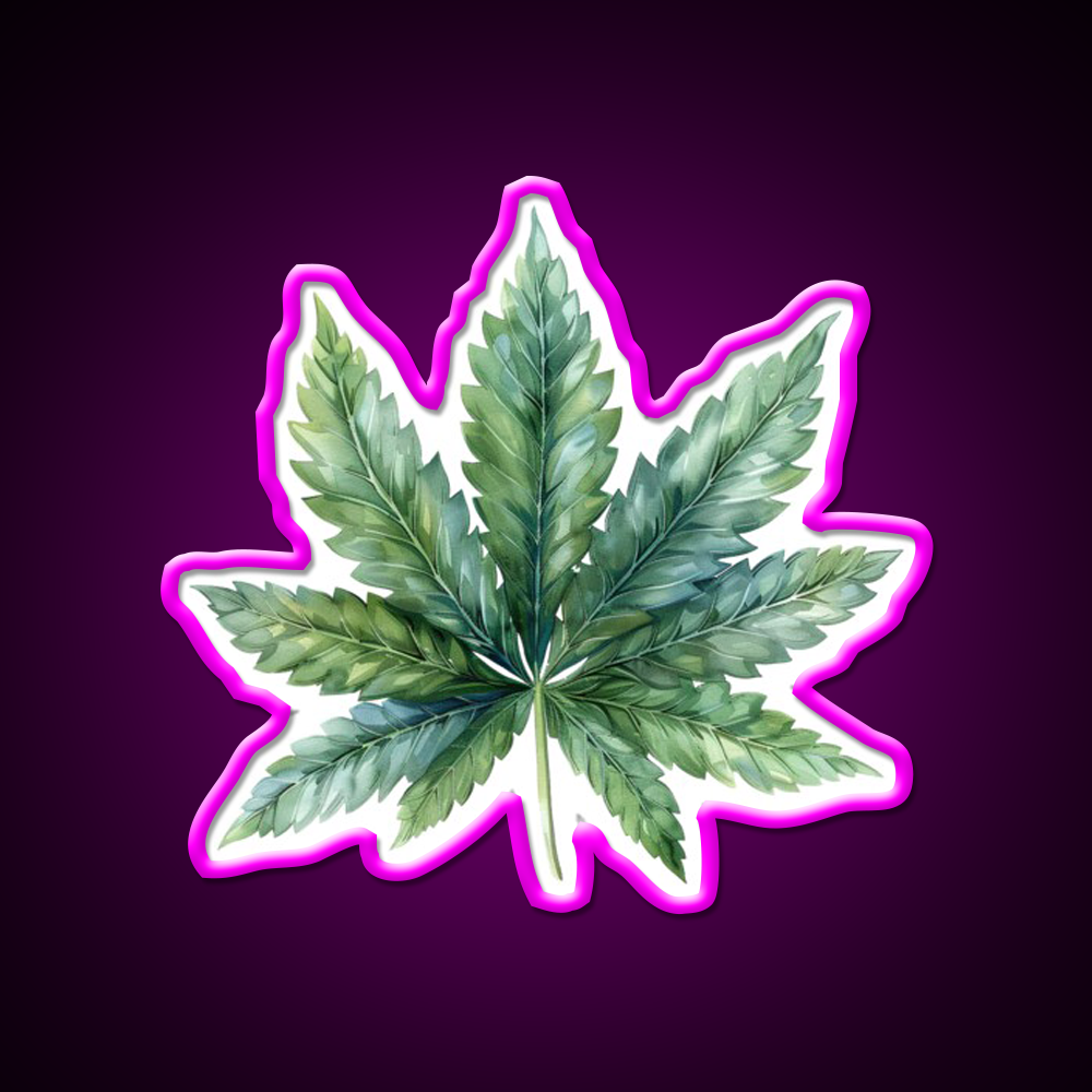 Magic Leaf Hemp Inspired Green Leaf Led Neon Sign Rgb Color