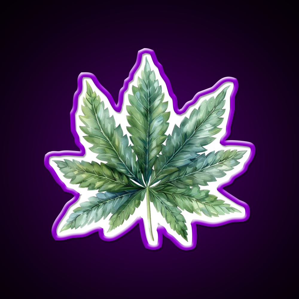 Magic Leaf Hemp Inspired Green Leaf Led Neon Sign Rgb Color - LED neon sign view 9