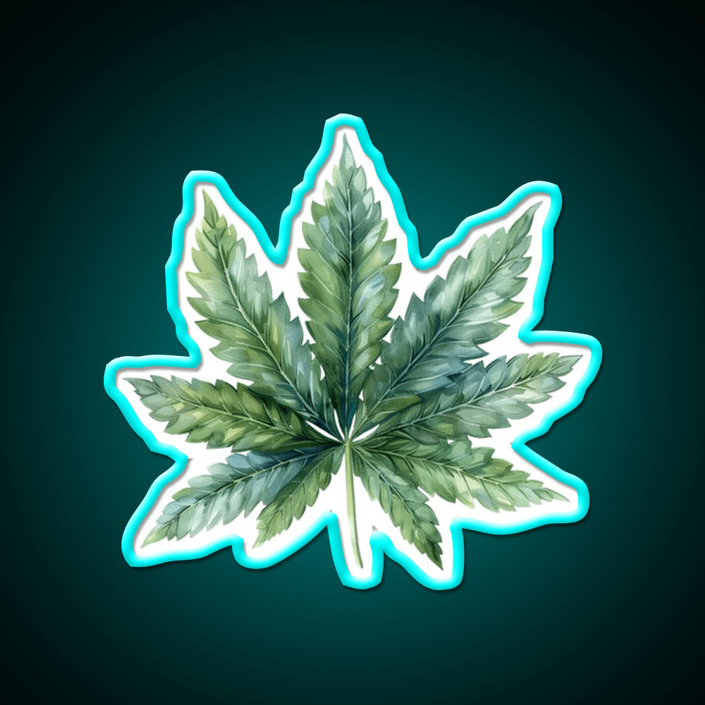 Magic Leaf Hemp Inspired Green Leaf Led Neon Sign Rgb Color - Shineneon