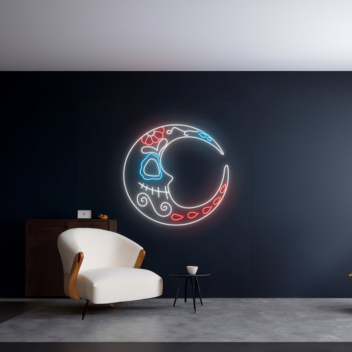 Magic Moon Neon Light Flower Moon Room Wall Decor