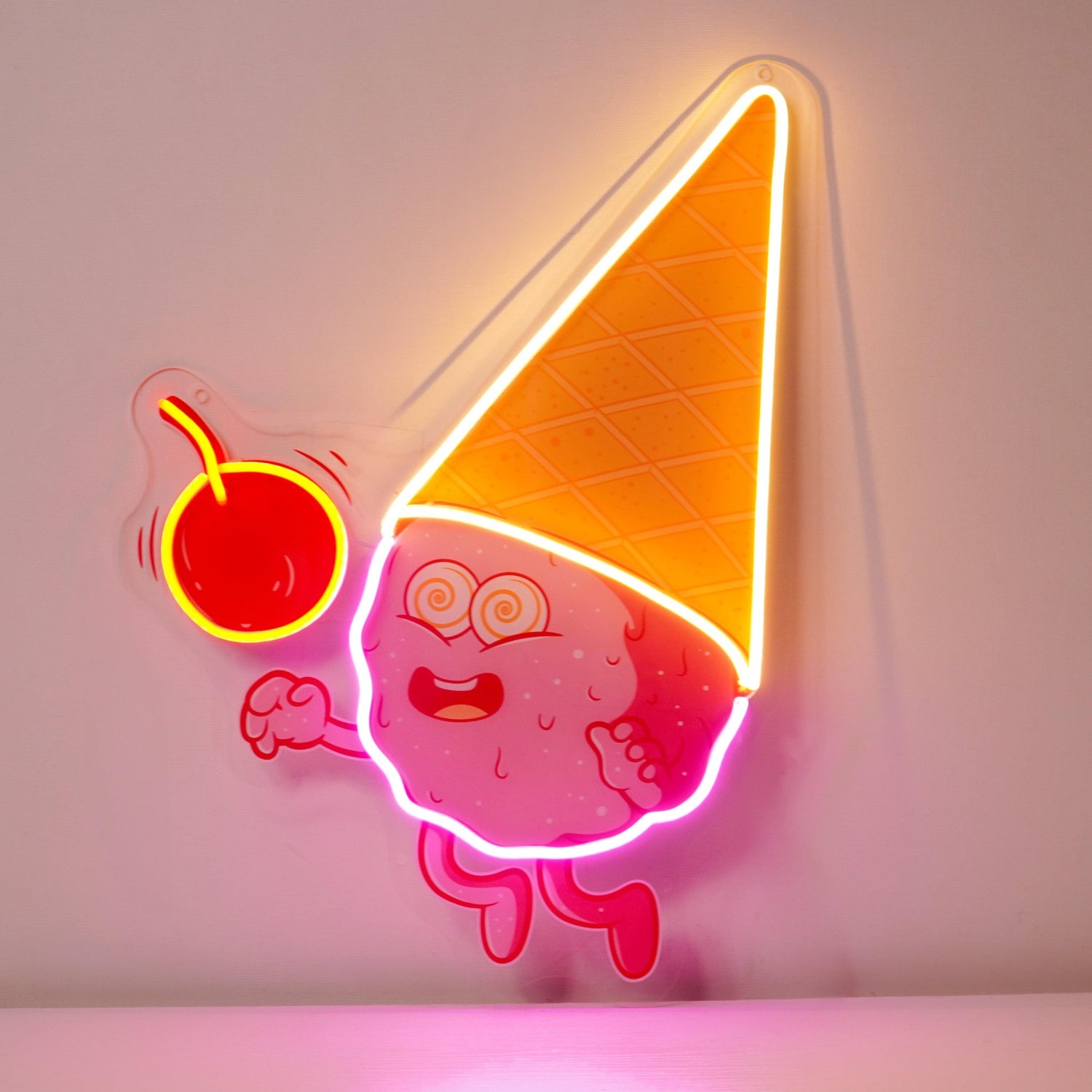 Magician Ice Cream Cartoon Uv Printed Led Neon Sign For Sweet Shop Decor | Shineneon