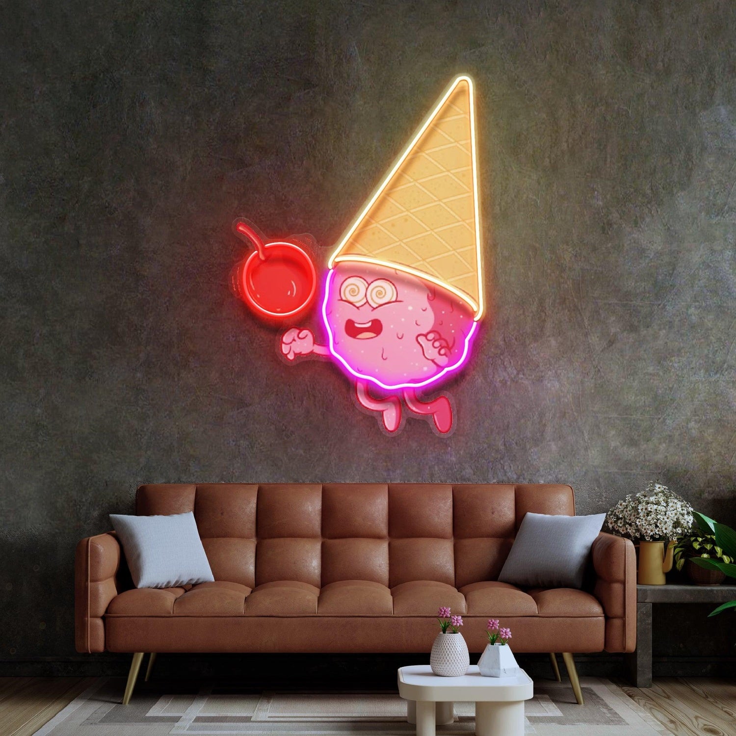 Magician Ice Cream Cartoon Uv Printed Led Neon Sign For Sweet Shop Decor | Shineneon