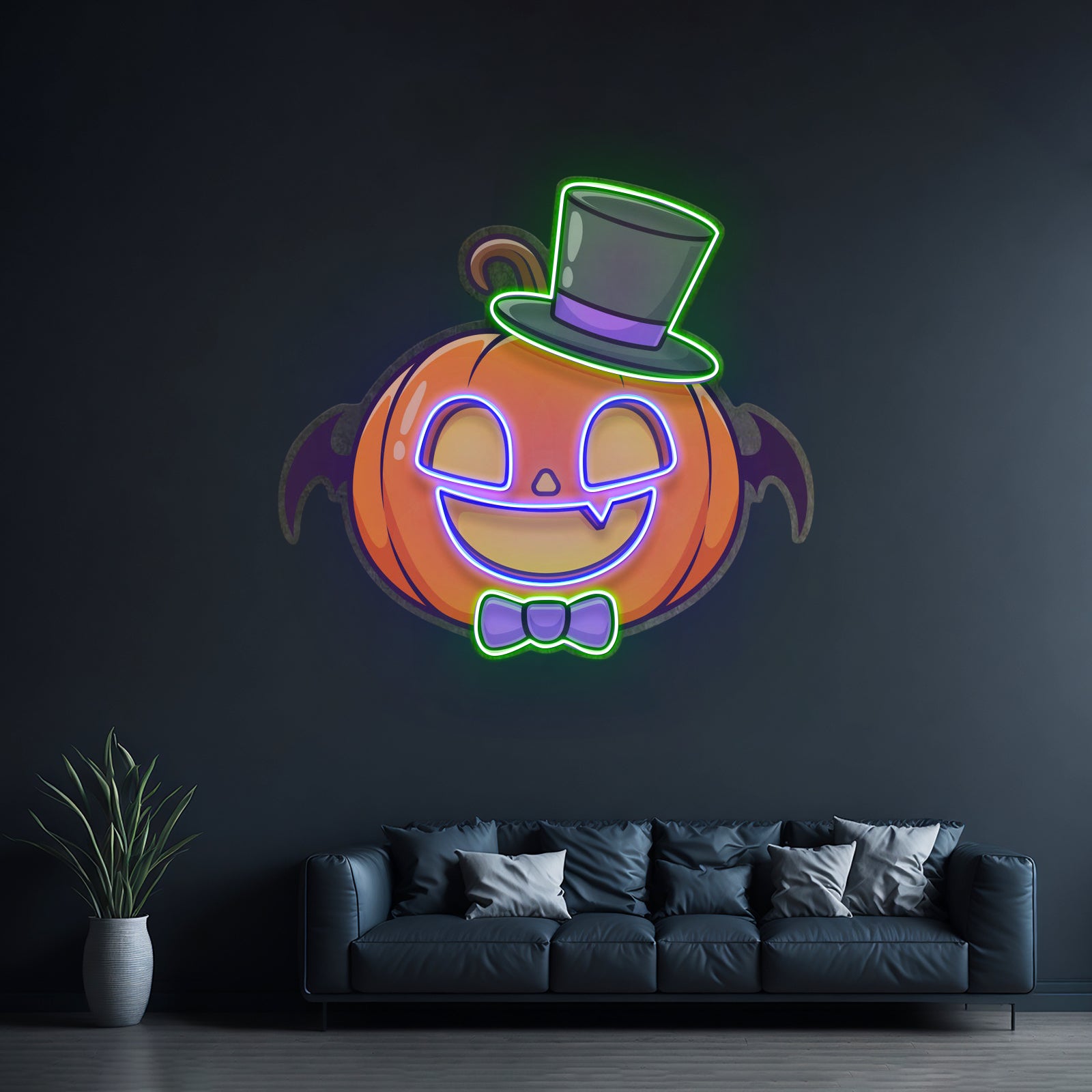 Magician Pumpkin Led Neon Sign Light Custom Led Signs