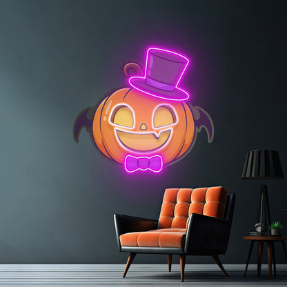 Magician Pumpkin Led Neon Sign Light Custom Led Signs