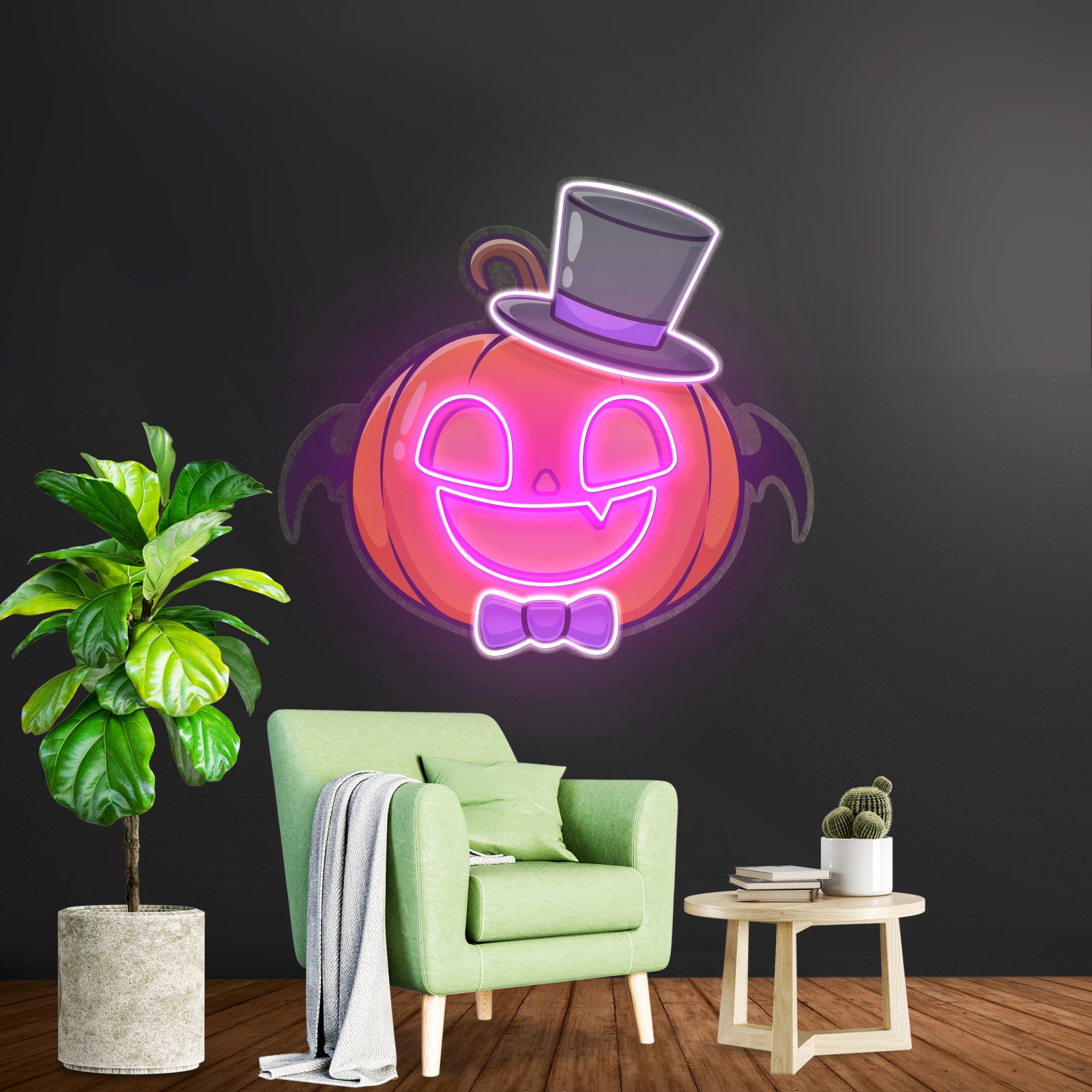 Magician Pumpkin Led Neon Sign Light Custom Led Signs