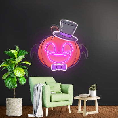 Magician Pumpkin Led Neon Sign Light Custom Led Signs