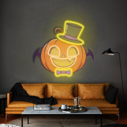 Magician Pumpkin Led Neon Sign Light Custom Led Signs