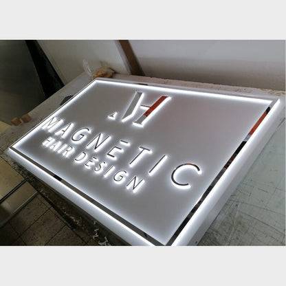 Magnetic Hair Design Acrylic Business Logo Sign - Shineneon