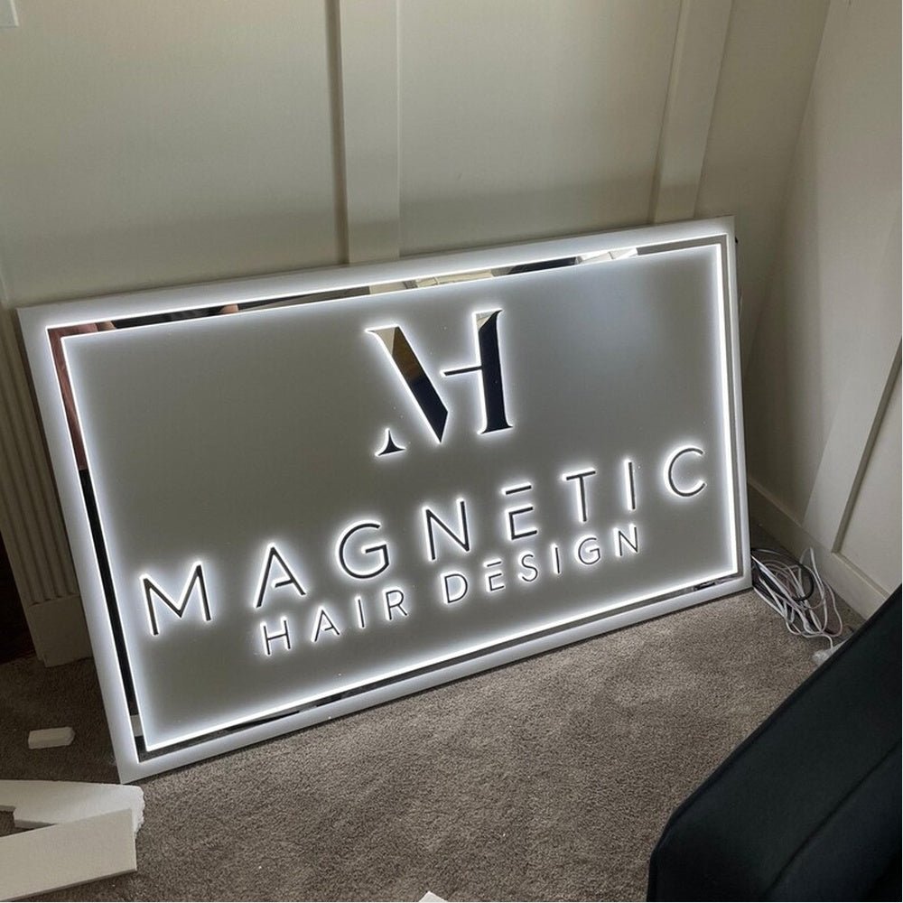 Magnetic Hair Design Acrylic Business Logo Sign - Shineneon