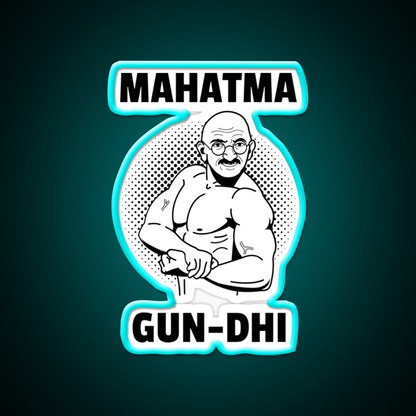 Mahatma Gun Dhi Gym Fitness Led Neon Sign Rgb Color - Size and dimension reference