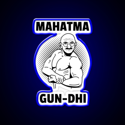 Mahatma Gun Dhi Gym Fitness Led Neon Sign Rgb Color