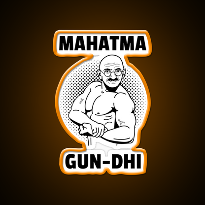 Mahatma Gun Dhi Gym Fitness Led Neon Sign Rgb Color - LED neon sign view 6
