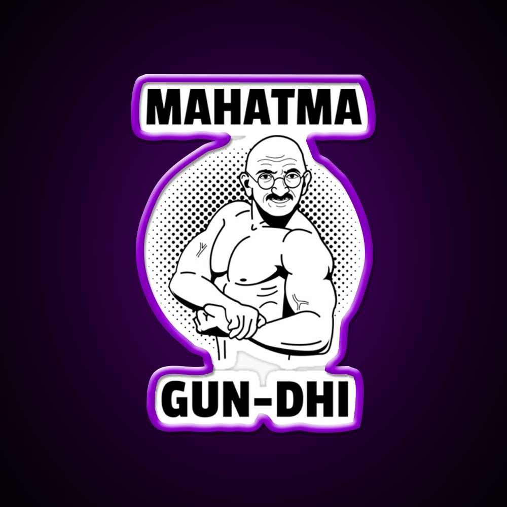 Mahatma Gun Dhi Gym Fitness Led Neon Sign Rgb Color - LED neon sign view 9
