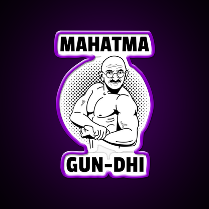Mahatma Gun Dhi Gym Fitness Led Neon Sign Rgb Color - LED neon sign view 9