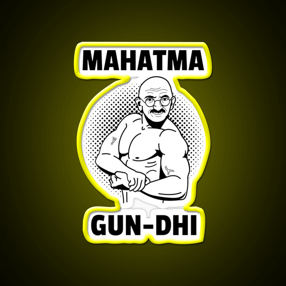 Mahatma Gun Dhi Gym Fitness Led Neon Sign Rgb Color - Shineneon