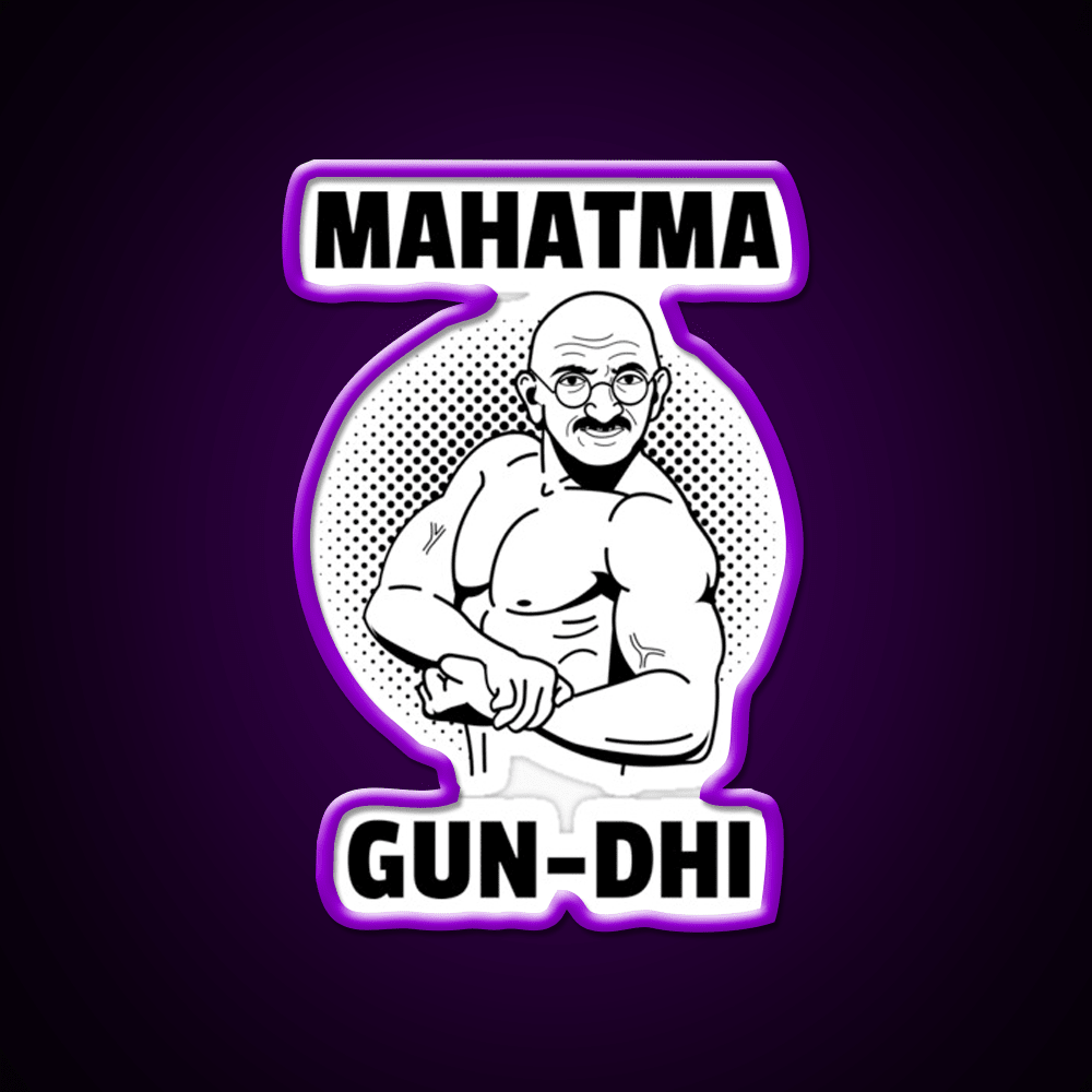 Mahatma Gun Dhi Gym Fitness Led Neon Sign Rgb Color - Shineneon