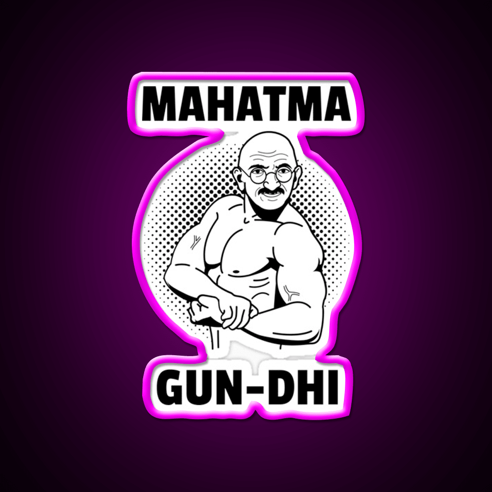 Mahatma Gun Dhi Gym Fitness Led Neon Sign Rgb Color - Shineneon