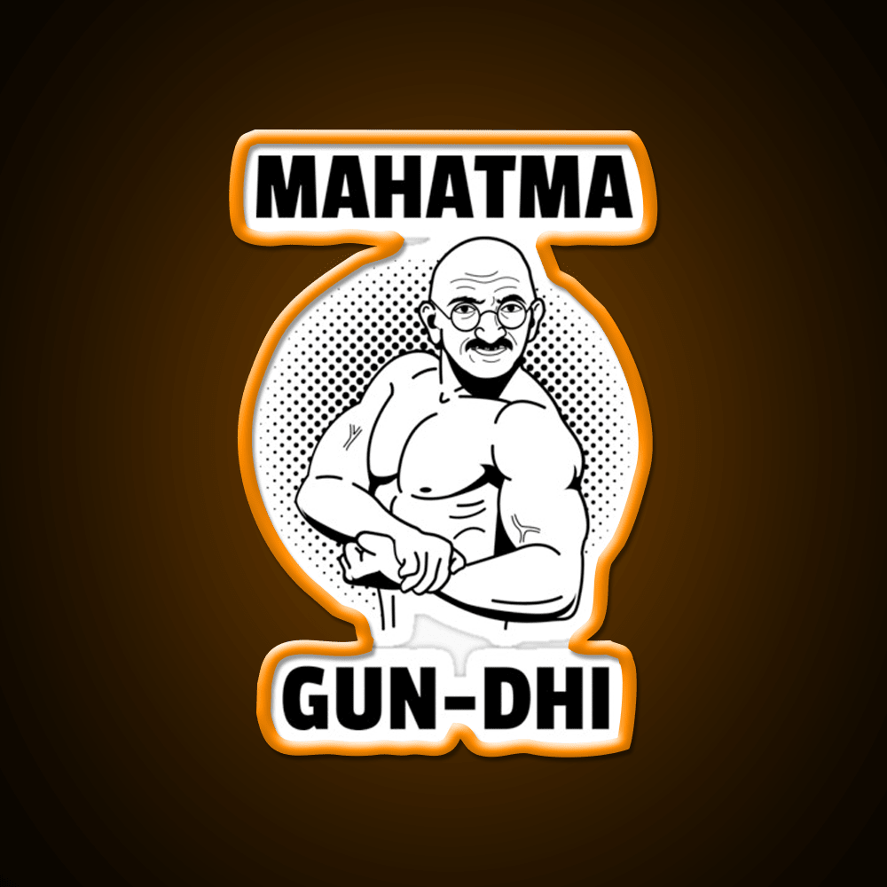 Mahatma Gun Dhi Gym Fitness Led Neon Sign Rgb Color - Shineneon