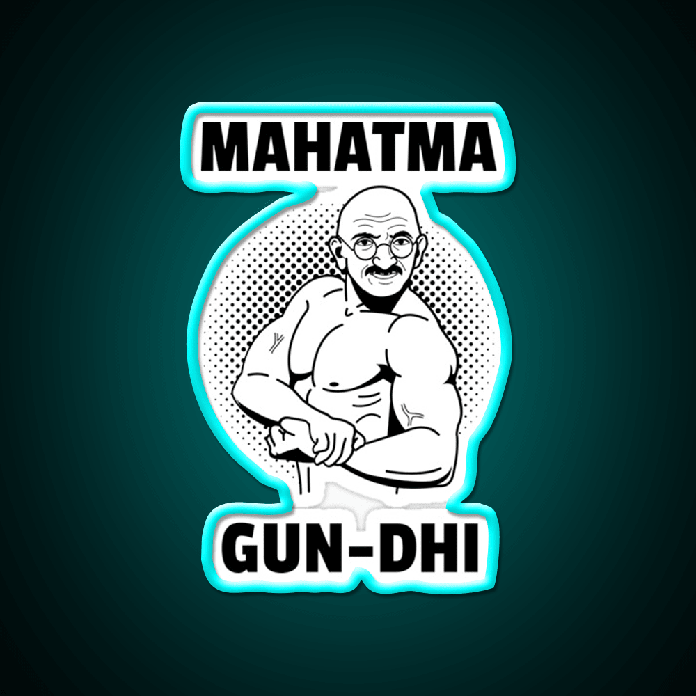 Mahatma Gun Dhi Gym Fitness Led Neon Sign Rgb Color - Shineneon