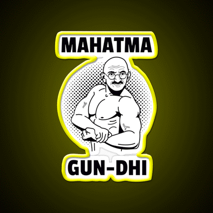 Mahatma Gun Dhi Gym Fitness Led Neon Sign Rgb Color - Custom LED neon sign front view