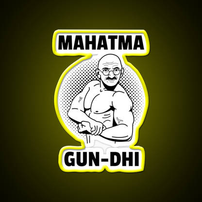Mahatma Gun Dhi Gym Fitness Led Neon Sign Rgb Color