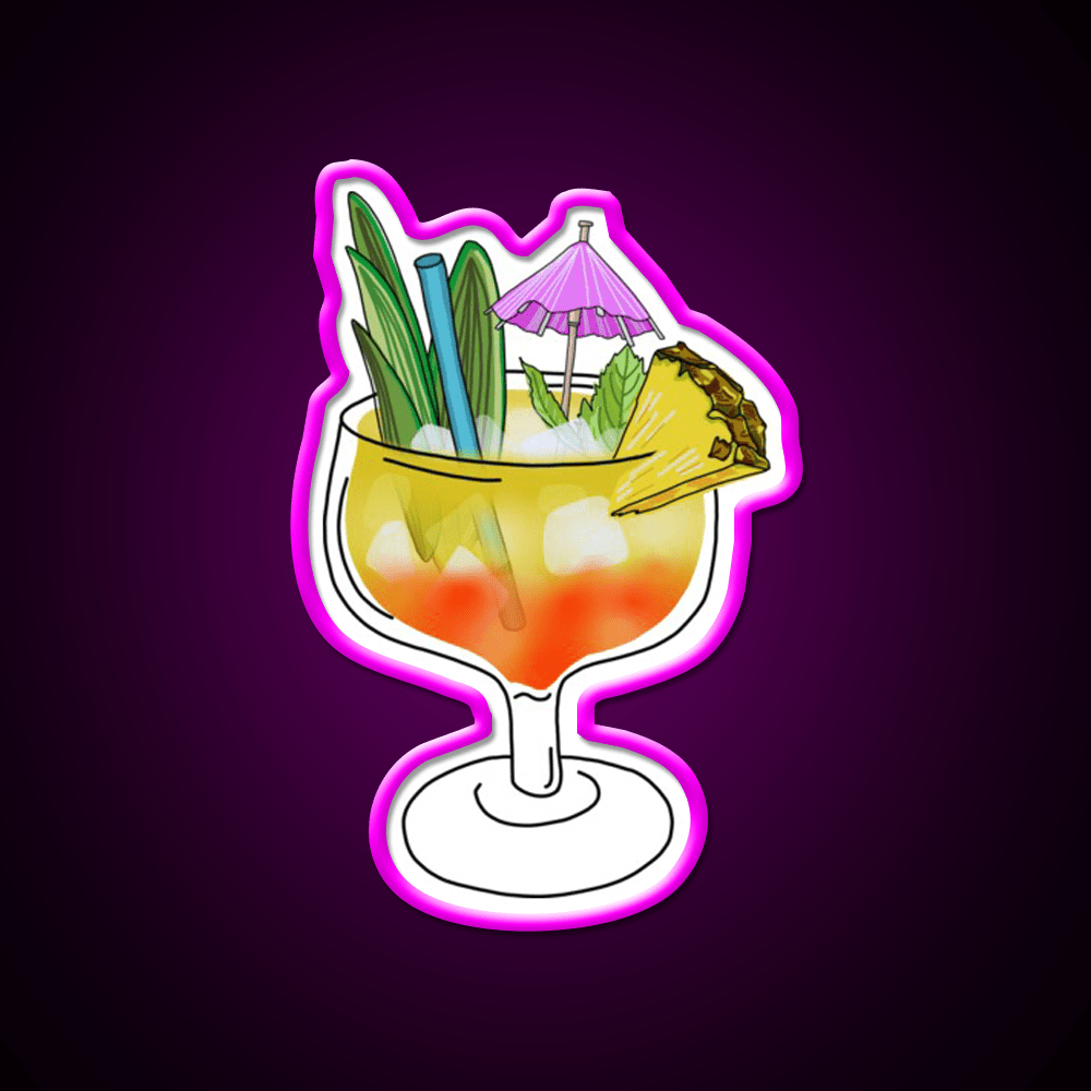 Mai Tai Cocktail Bar Decor Led Neon Sign Drink Lounge Art Rgb Color - Shineneon