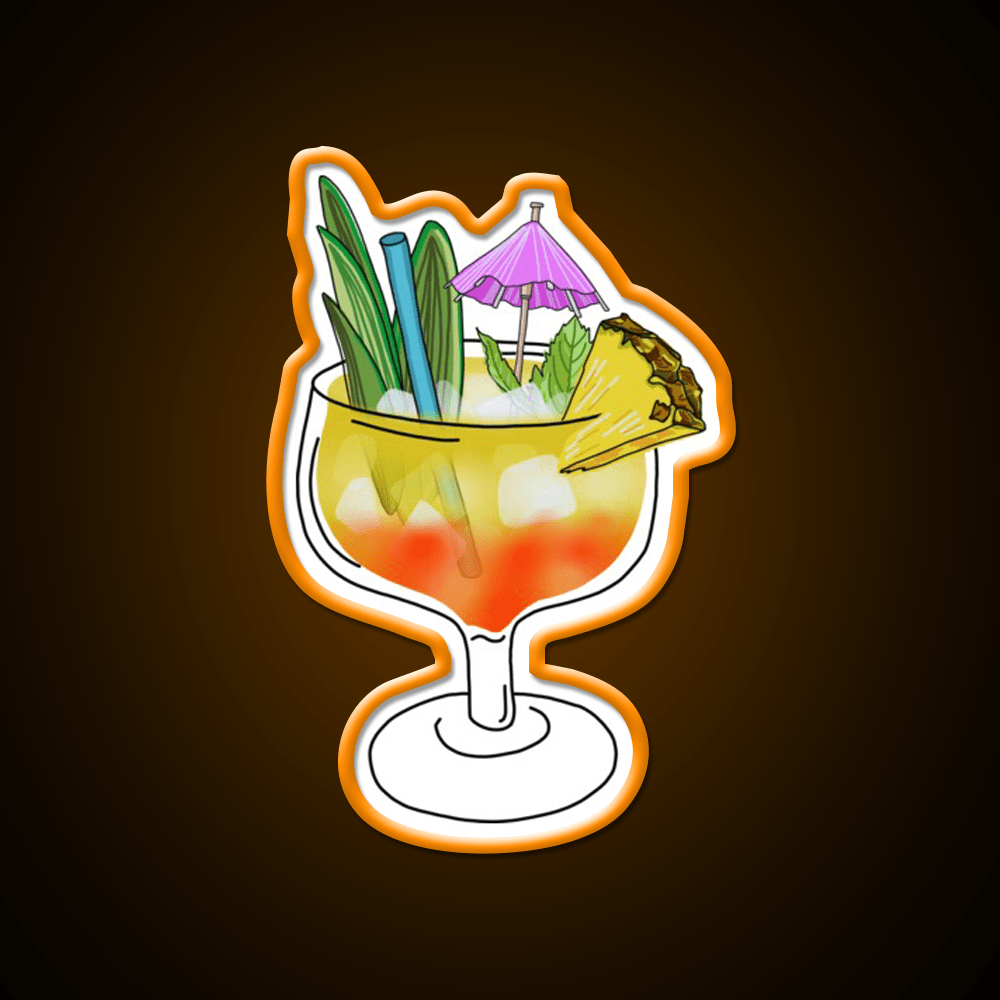 Mai Tai Cocktail Bar Decor Led Neon Sign Drink Lounge Art Rgb Color - Shineneon