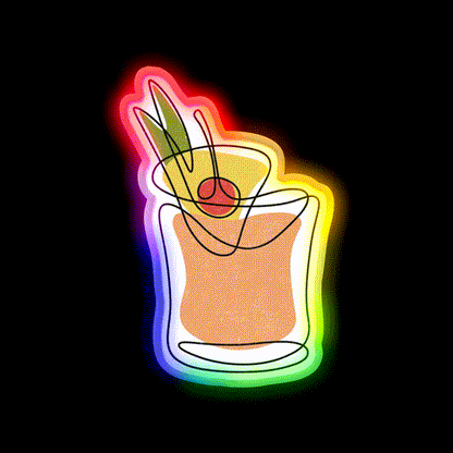 Mai Tai Cocktail Bar Decor Led Neon Sign Drink Wall Art Rgb Color - LED neon sign close-up detail