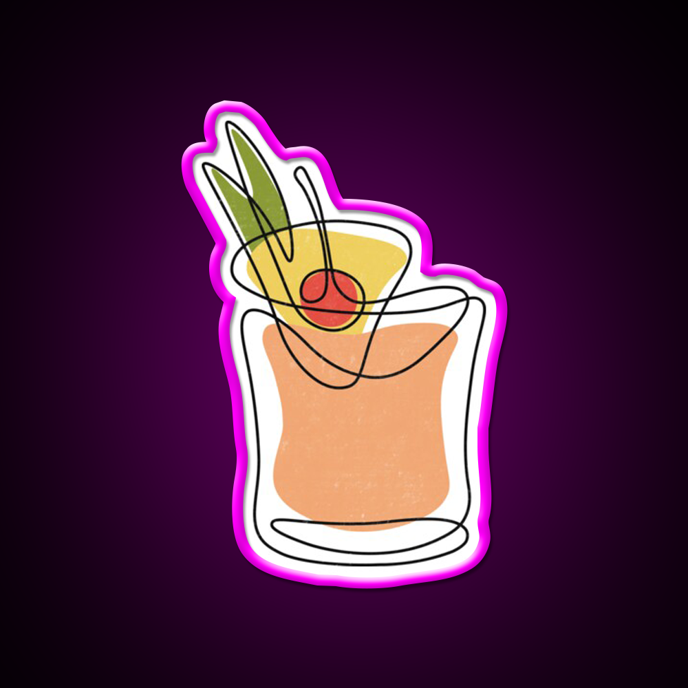 Mai Tai Cocktail Bar Decor Led Neon Sign Drink Wall Art Rgb Color - Neon sign mounted on wall in room