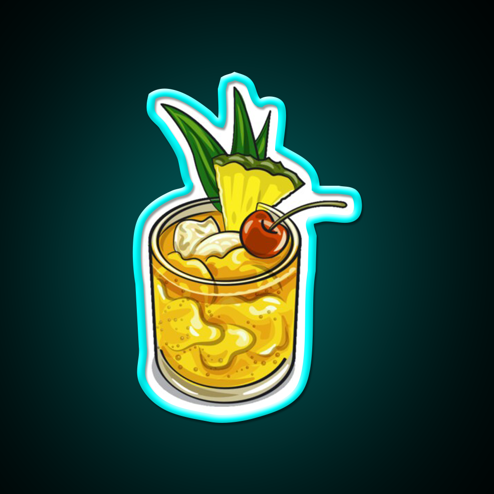 Mai Tai Cocktail Bar Decor Led Neon Sign Neon Party Sign Rgb Color - Size and dimension reference