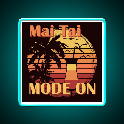 Mai Tai Mode On Cocktail Bar Decor Led Neon Sign Rgb Color - Size and dimension reference