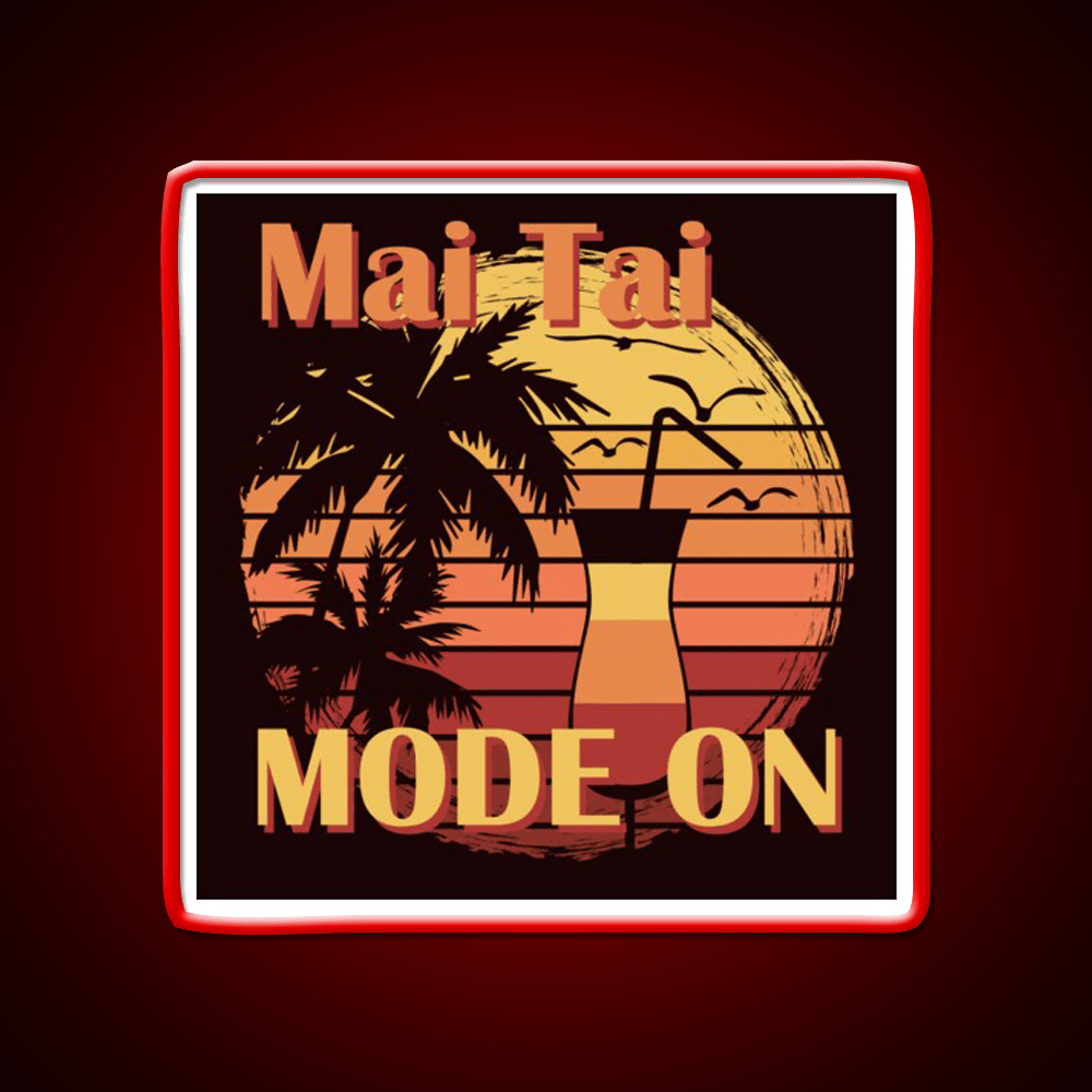 Mai Tai Mode On Cocktail Bar Decor Led Neon Sign Rgb Color - Shineneon
