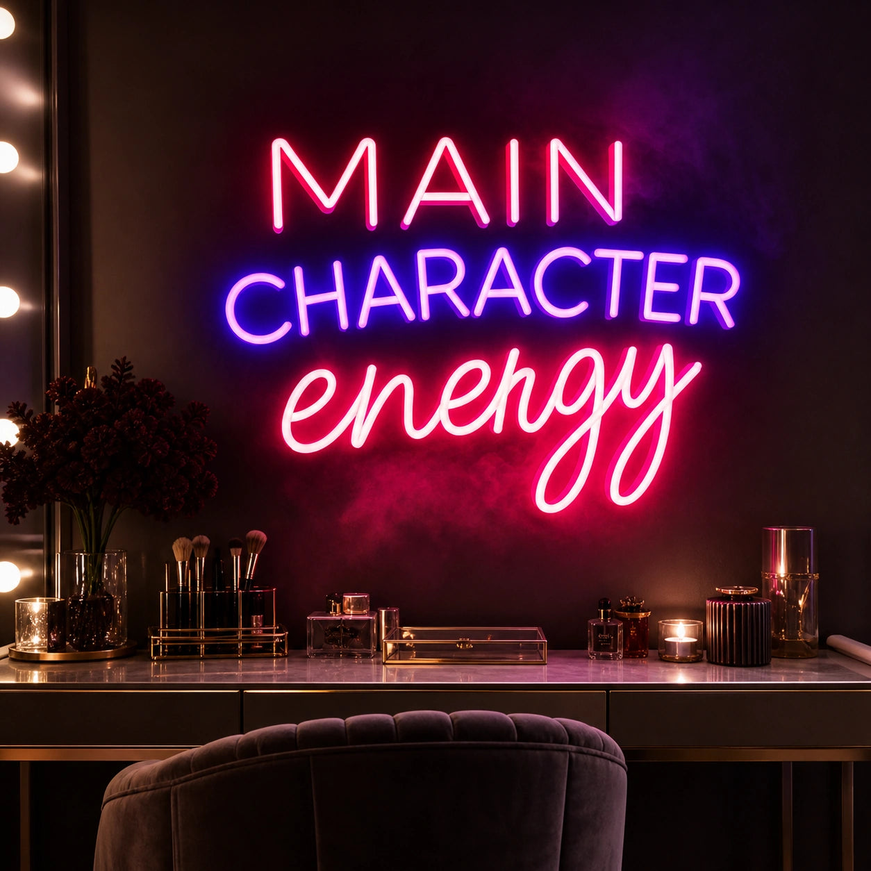 Main Character LED Neon Sign Man Cave Neon Sign real lifestyle scene