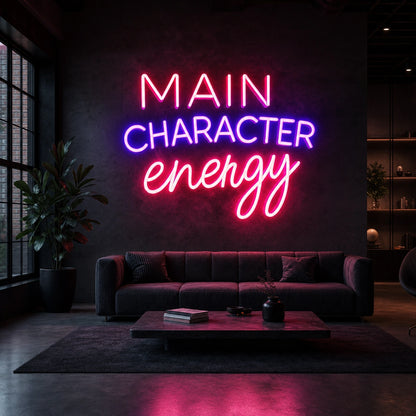 Main Character LED Neon Sign Man Cave Neon Sign size image