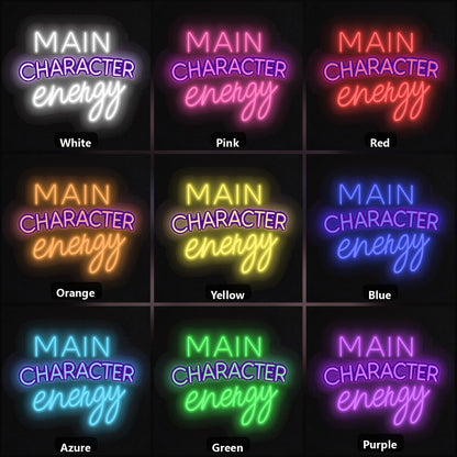 Main Character LED Neon Sign Man Cave Neon Sign color grid