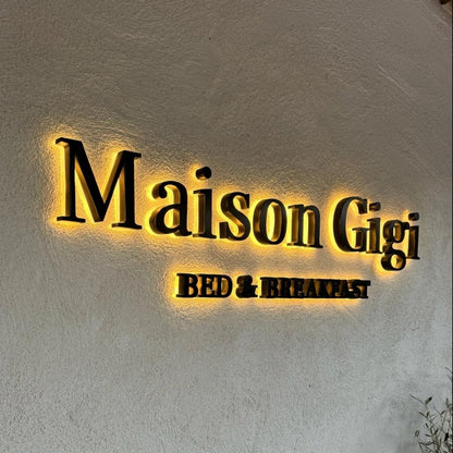 Maison Gigi Bed Breakfast 3D Backlit Channel Letters Led Light Sign