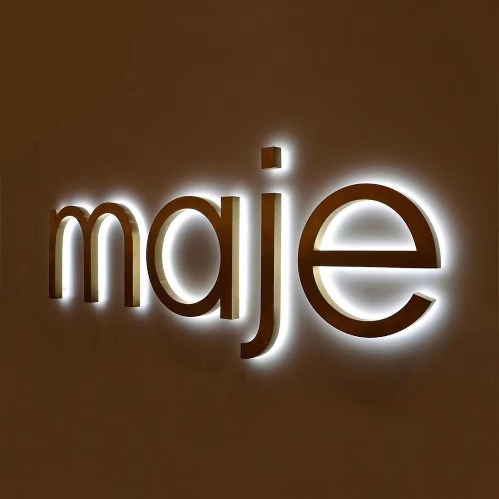 Maje 3D Backlit Letters Business Metal Led Sign