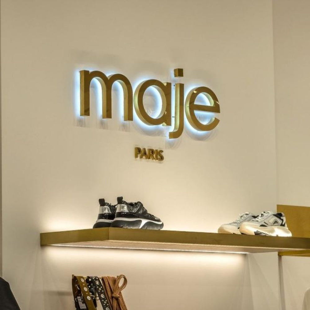 Maje Paris 3D Backlit Letters Galvanized Iron Metal Led Sign
