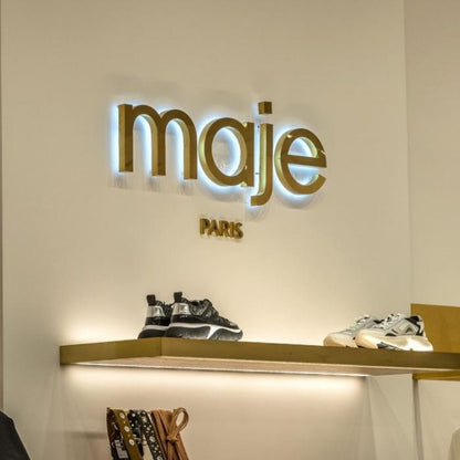 Maje Paris 3D Backlit Letters Galvanized Iron Metal Led Sign