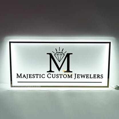 Majestic Custom Jewelers Acrylic Business Logo Sign - Shineneon