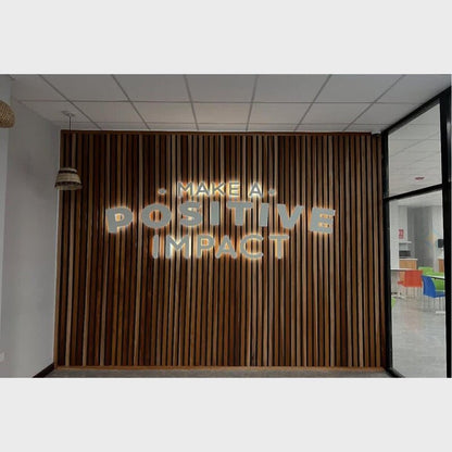 Make A Positive Impact 3D Backlit Channel Letters Led Light Sign - Shineneon