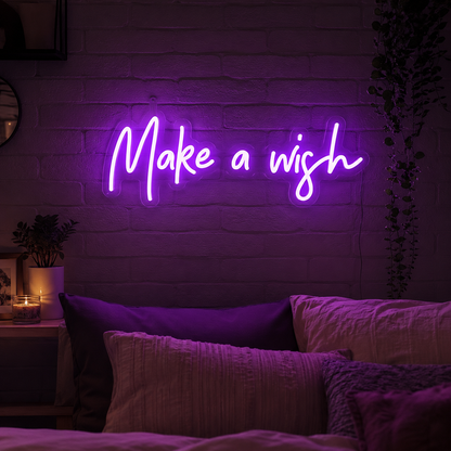 Make A Wish Wall Decor LED Neon Sign - 03 Real Lifestyle Scene